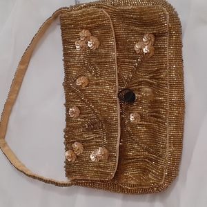 Gold beaded bag from Bloomingdales